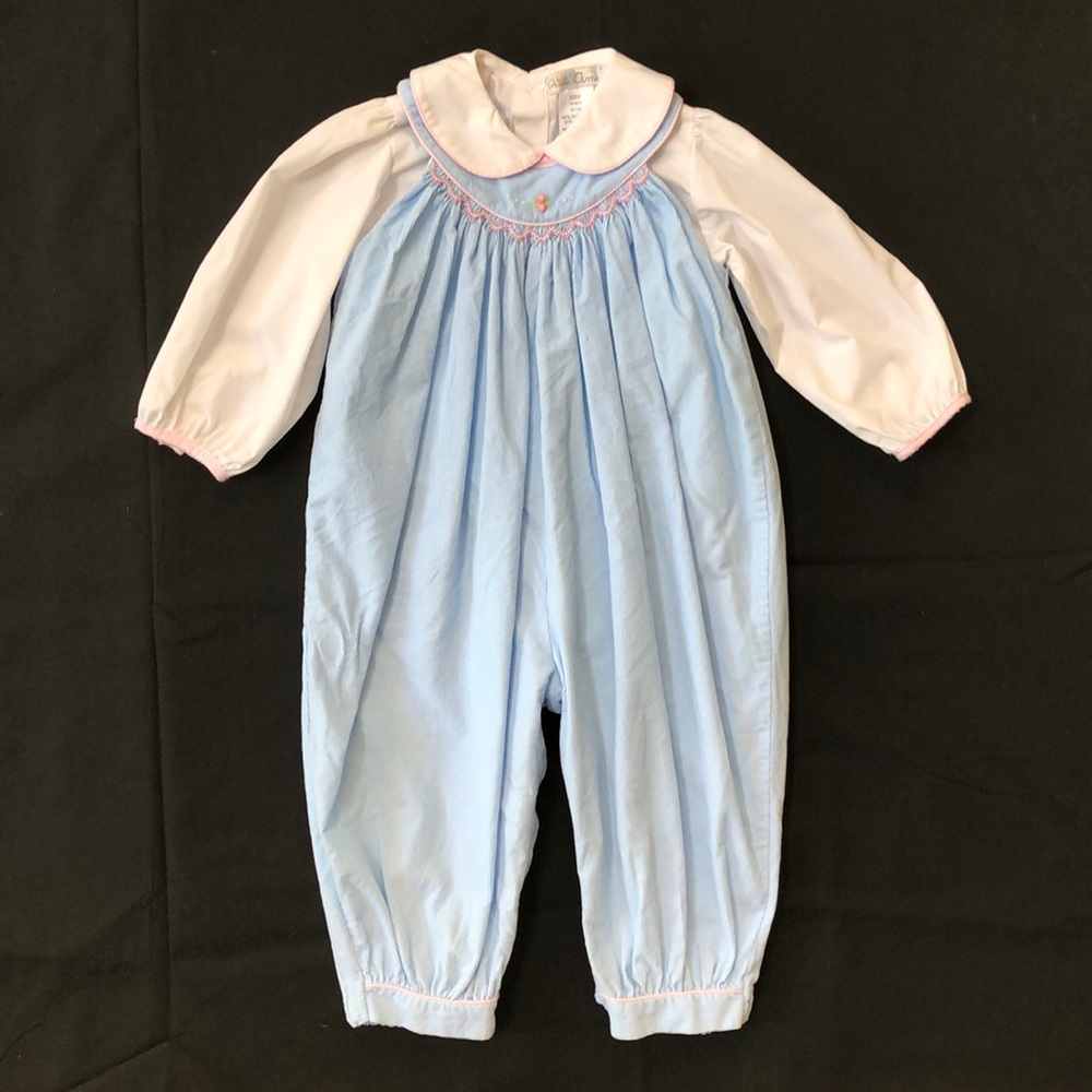 Petit Ami smocked corduroy Romper